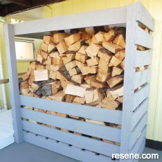 Create a wood storage unit