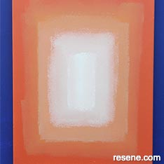 Paint a simple abstract painting in warm colours