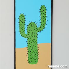 Pop art inspired cactus painting