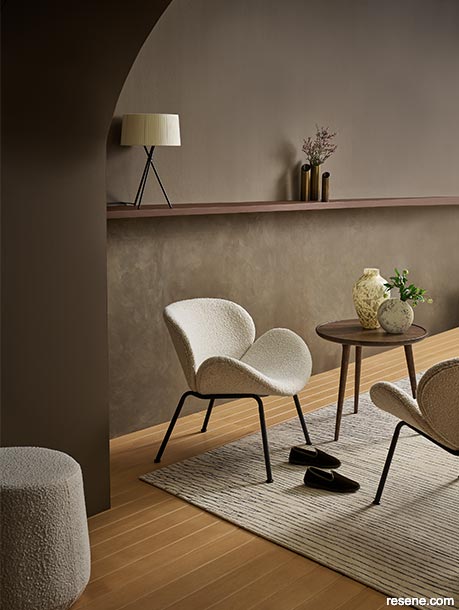 Contemporary suede-like taupe - sitting room