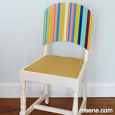 Paint a chair with striped panel detail