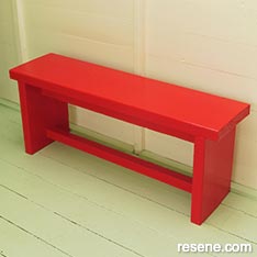 Build and paint a red wooden bench