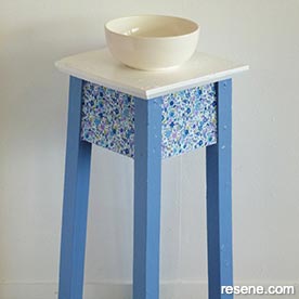 Display stand for crafts made from stool