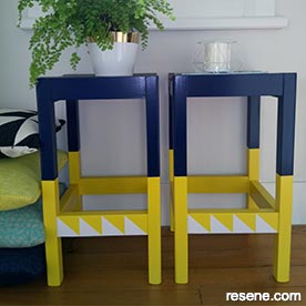 Give a new look to wooden stools